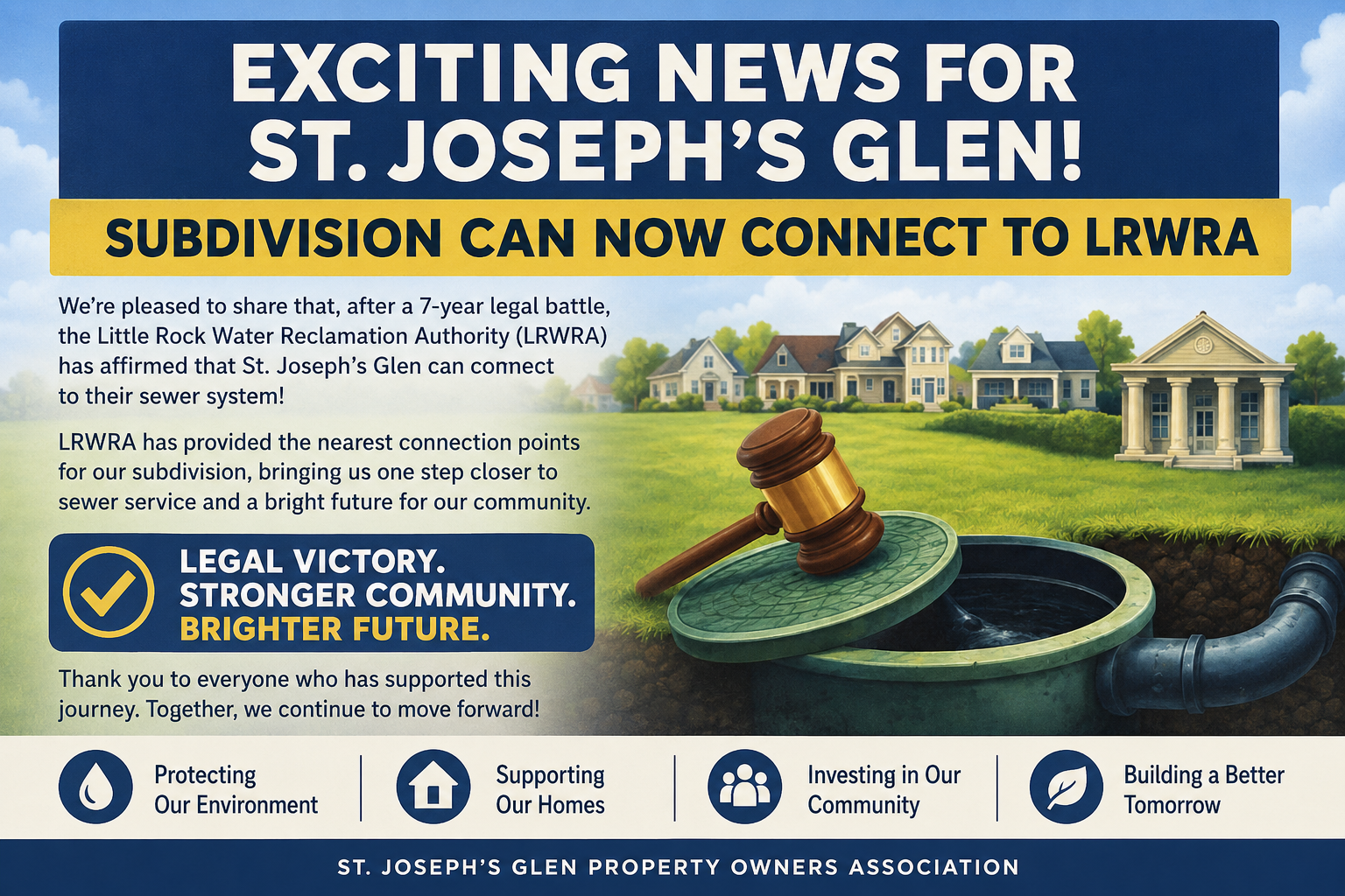 ENGINEERING REVIEW COMPLETE LRWRA IDENTIFIES ST. JOSEPH'S GLEN SEWER CONNECTION